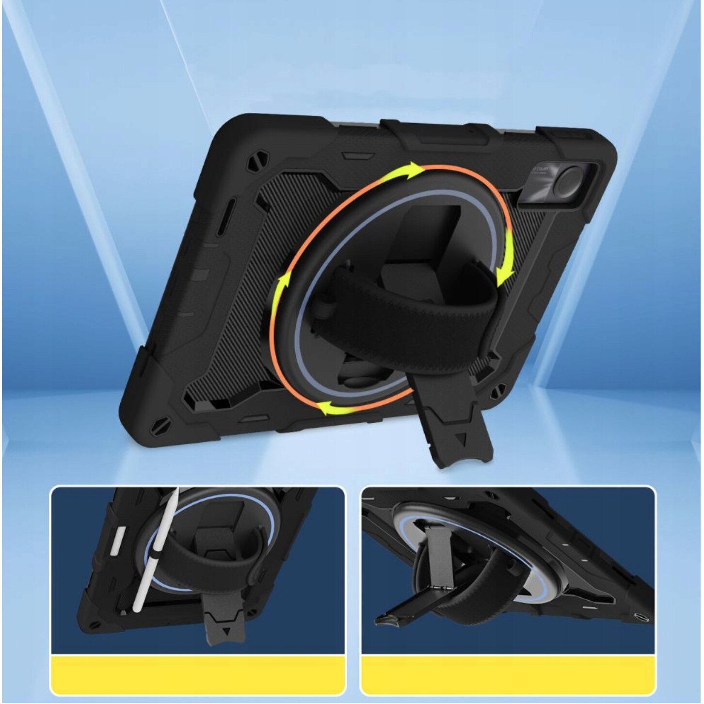 Husa tablete EtuiTab pentru Xiaomi Redmi Pad SE 11 2023, protectie 3 straturi, suport integrat, negru