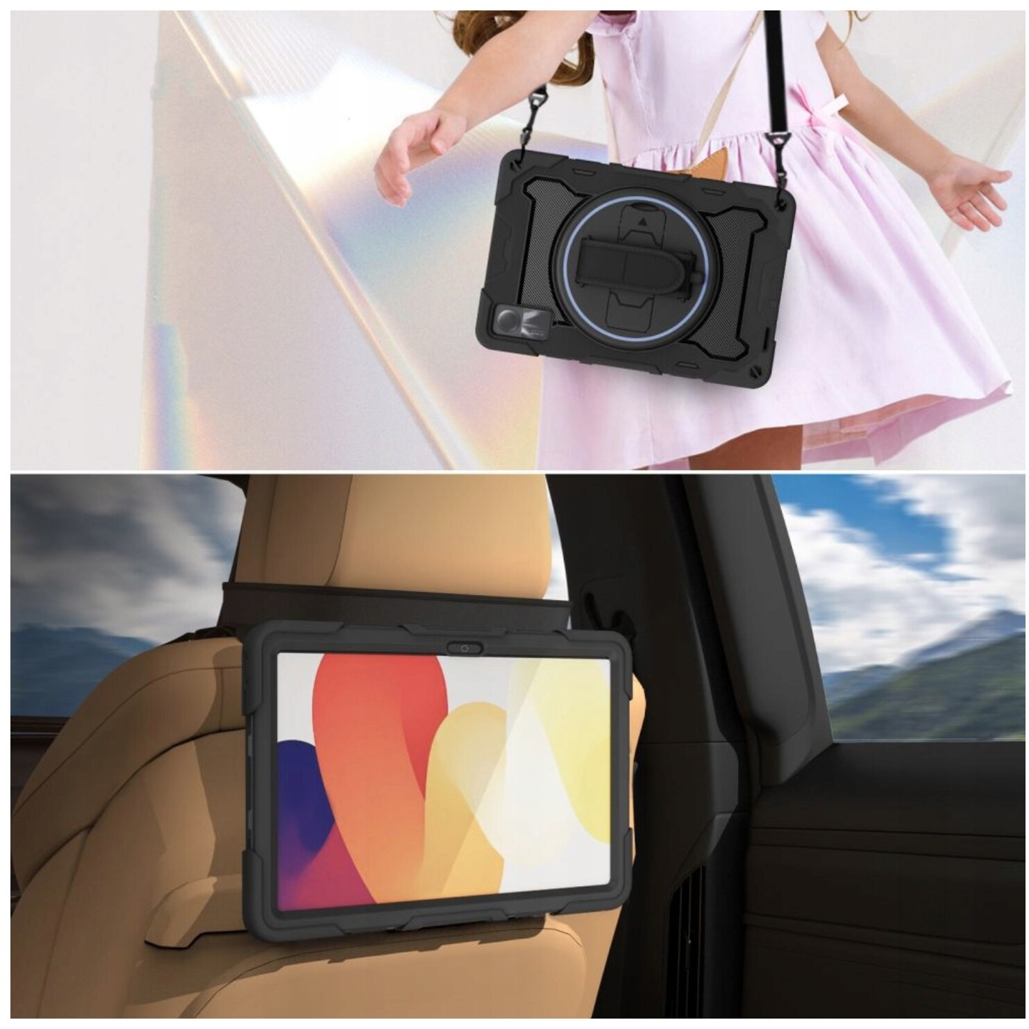 Husa tablete EtuiTab pentru Xiaomi Redmi Pad SE 11 2023, protectie 3 straturi, suport integrat, negru