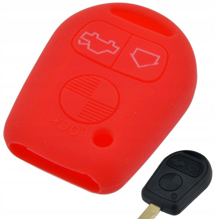 Husă cheie auto Motokey, tip 7, roșie, silicon