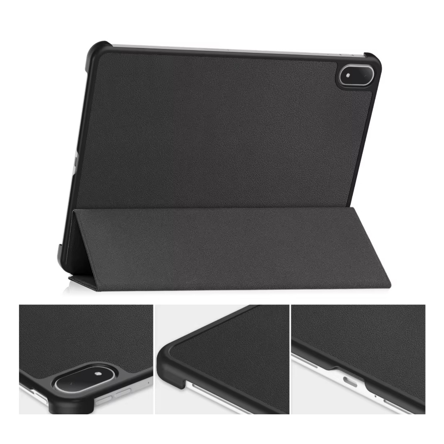 Husa tableta EtuiTab pentru OnePlus Pad 3/2 Pro/OPPO Pad 4/4 Pro 13,2", neagra, din piele ecologica si plastic, cu suport