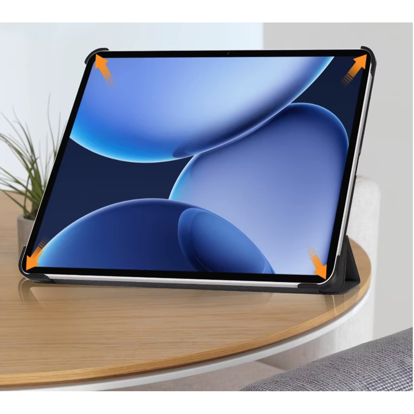 Husa tableta EtuiTab pentru OnePlus Pad 3/2 Pro/OPPO Pad 4/4 Pro 13,2", neagra, din piele ecologica si plastic, cu suport