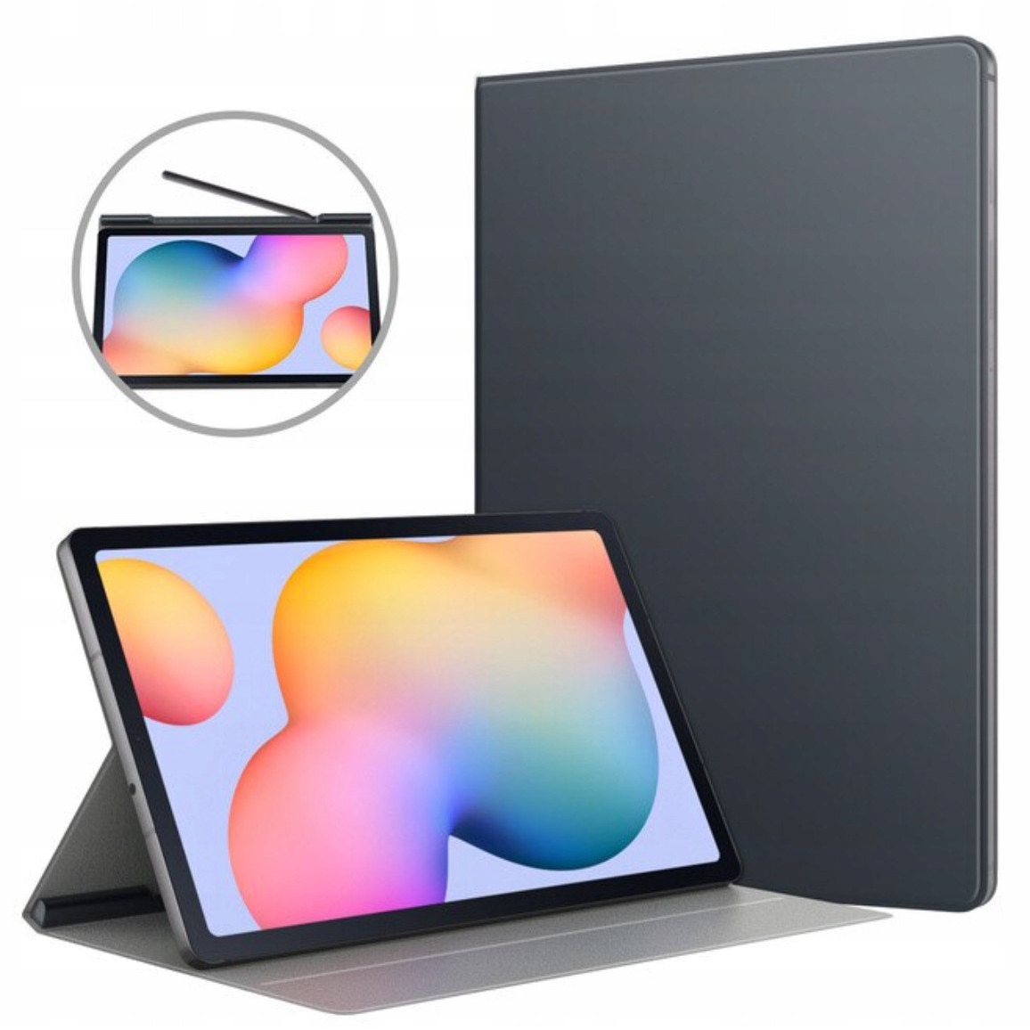 Husa magnetica EtuiTab pentru tableta Samsung Tab S6 Lite 10.4, gri, cu suport pentru stylus