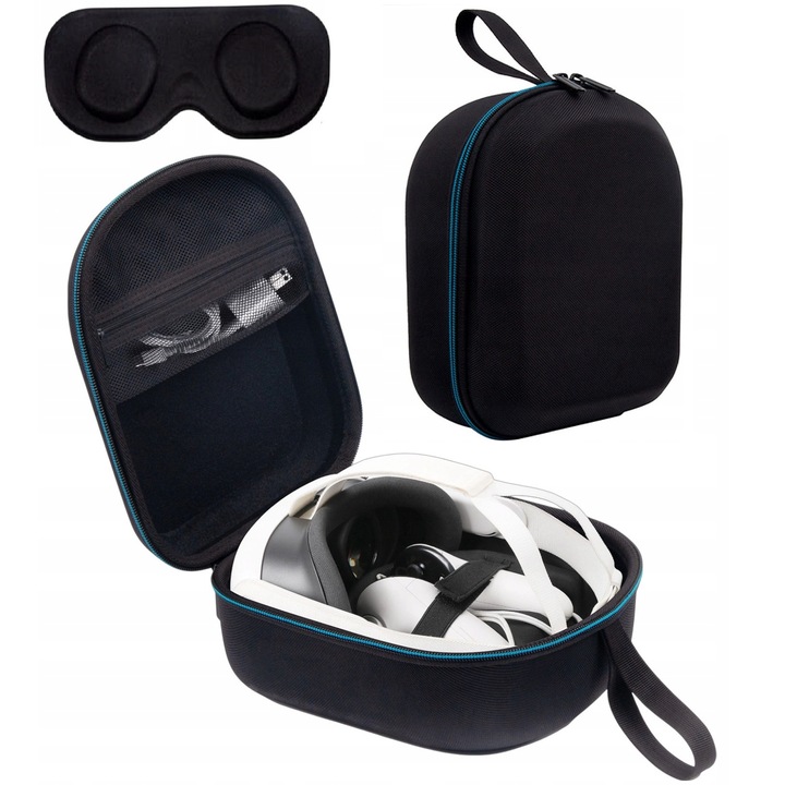 Калъф за носене EtuiTab за Oculus Meta Quest 3, черен, компактни размери, голям капацитет