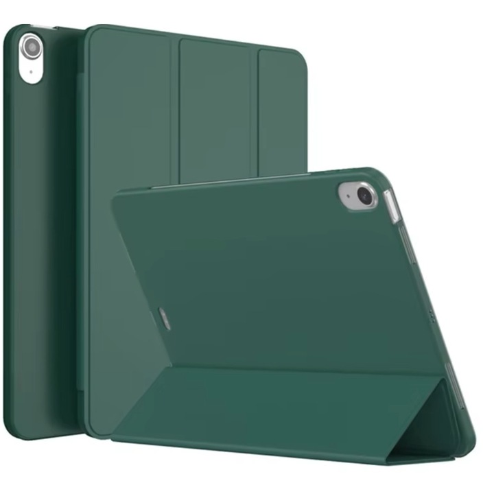 Flip tok iPad 10,9"-hez (10. generáció, 2022) / iPad 11" A16-hoz (11. generáció, 2025), sötétzöld, vékony kialakítás, összecsukható állvány