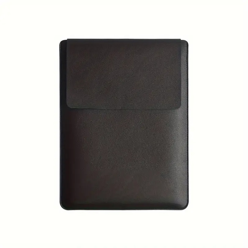 Husa pentru MacBook Pro/Air sau Laptop 15 inch Sleeve din piele PU premium cu mouse-pad inclus, rezistenta la apa, Fearmbrace, negru