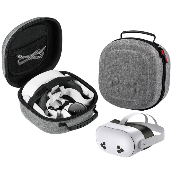 Защитен калъф EtuiTab за Oculus Meta Quest 3S, черен, компактни размери, голям капацитет