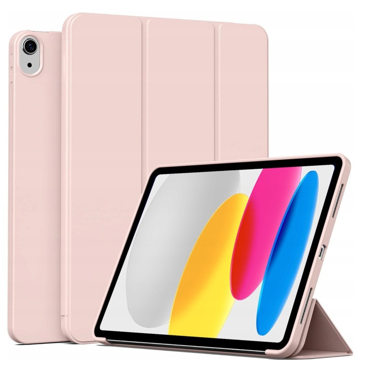 Husa cu clapeta EtuiTab pentru iPad 10,9" (2022) / iPad 11" A16 (2025), roz, design subtire, functie de suport
