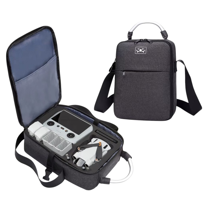 Твърд калъф EtuiTab за дронове DJI Mini 5 Pro/Mini 4 Pro/Mini 3, водоустойчив, черен, 31x23x11см, комплект с презрамка