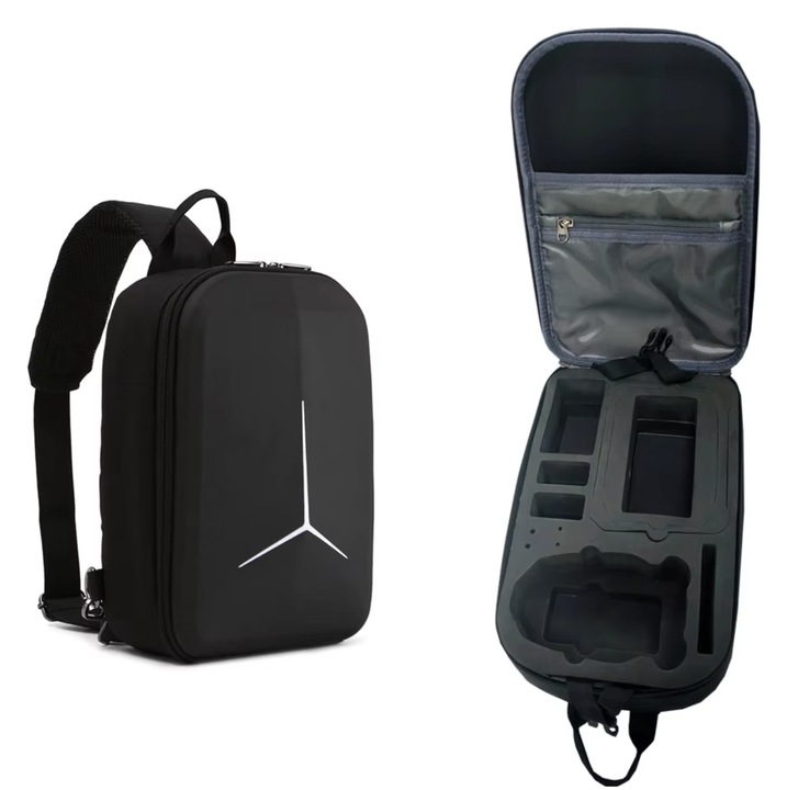 Чанта за рамо EtuiTab за DJI Mini 5 Pro/4 Pro/3 Pro/3, водоустойчива, твърда, черна, 31x20.5x11.5см, комплект с презрамка за рамо