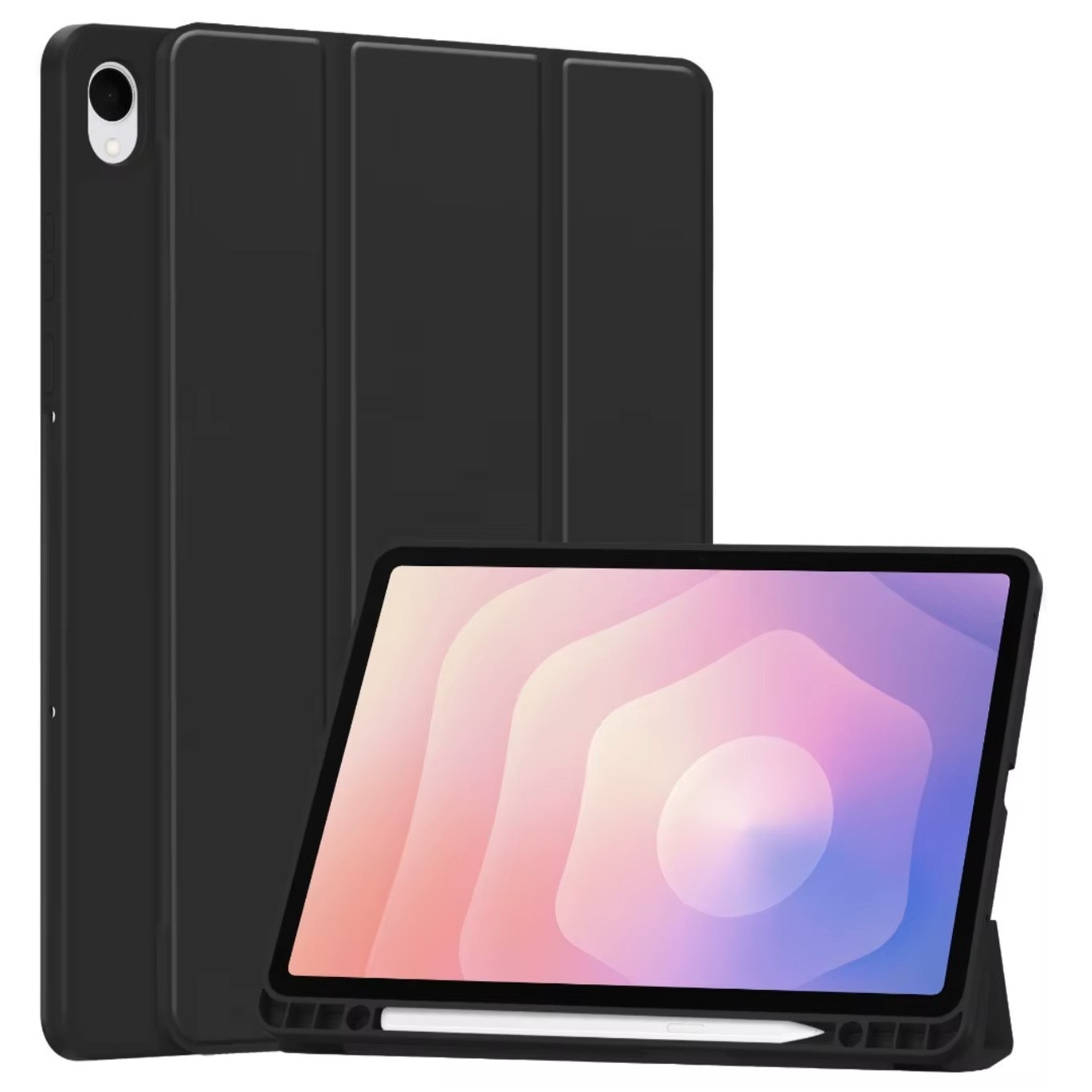 Husa tableta EtuiTab pentru Samsung Galaxy Tab S11 11", neagra, din piele ecologica si plastic, cu suport pentru stylus