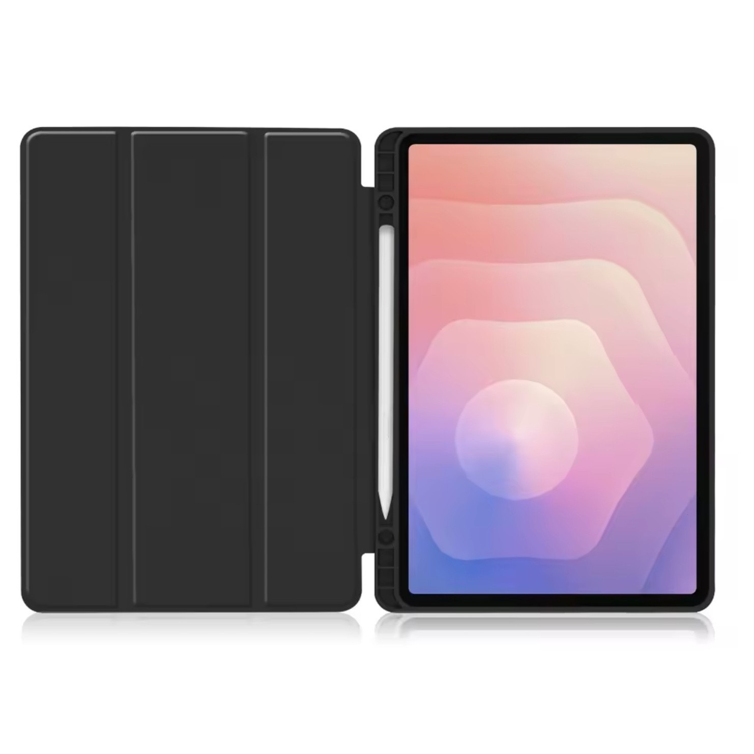 Husa tableta EtuiTab pentru Samsung Galaxy Tab S11 11", neagra, din piele ecologica si plastic, cu suport pentru stylus