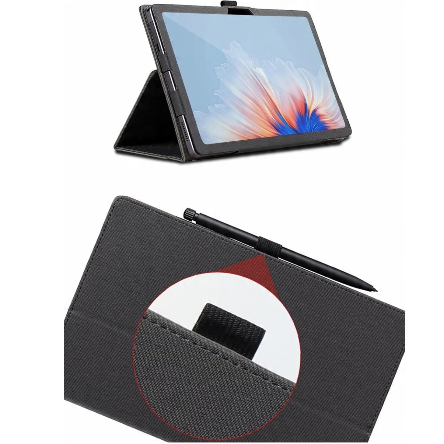 Husa tablete EtuiTab, pentru DOOGEE U9 10,1" 2023 / U9 KID 10,1" 2023, neagra, cu suport si maner integrat
