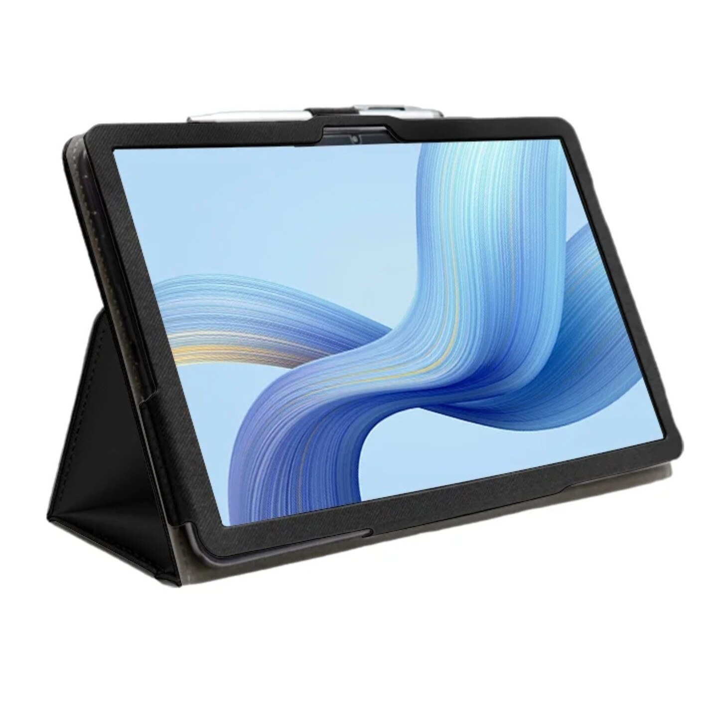 Husa pentru tableta EtuiTab, DOOGEE Tab G6+ PLUS 11", neagra, din piele ecologica si policarbonat, cu suport si maner integrat