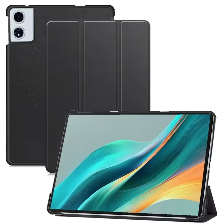 Husa pentru tableta EtuiTab, model DOOGEE T36 12", piele ecologica, suport, negru