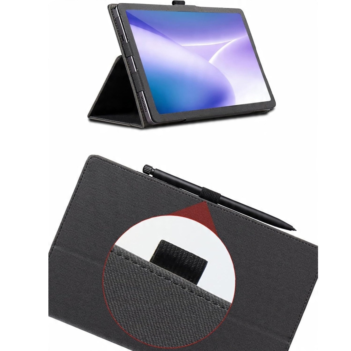 Husa tableta EtuiTab pentru DOOGEE T20 MINI 8,4" 2023 / T20 MINI PRO, neagra, cu suport si maner
