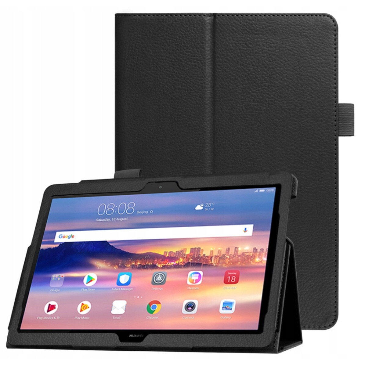 Etui Stand pentru tableta, EtuiTab, Huawei MatePad T10 T10S, ecologic, negru, 10.1 inch