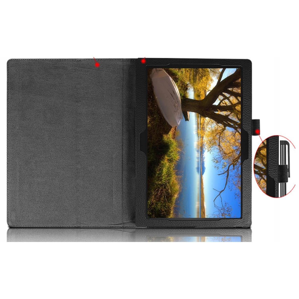 Etui Stand pentru tableta, EtuiTab, Huawei MatePad T10 T10S, ecologic, negru, 10.1 inch
