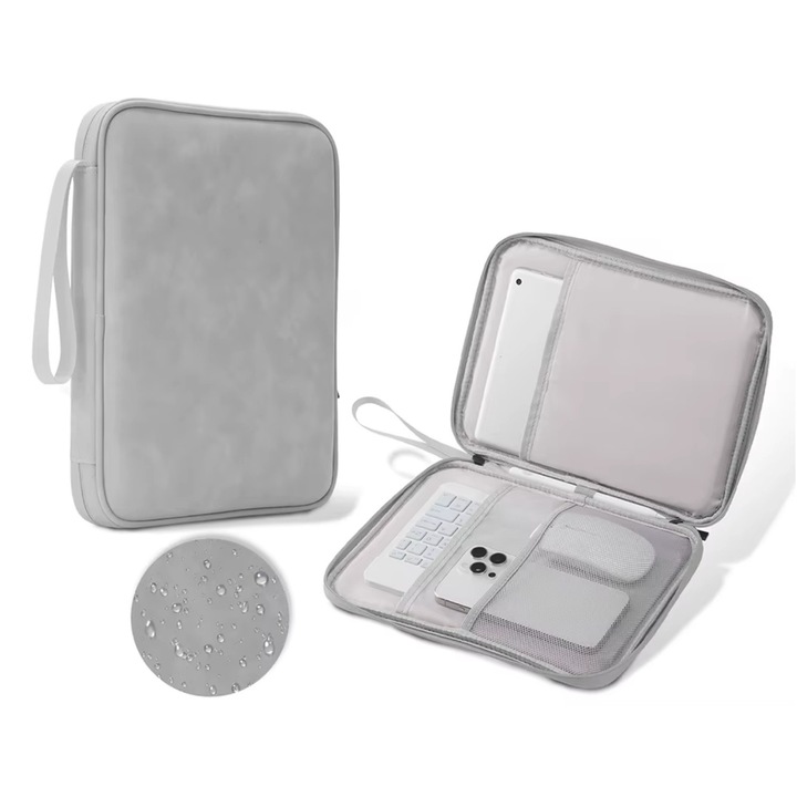 Husa tablete EtuiTab, gri, impermeabila, dimensiuni 26x17x2cm