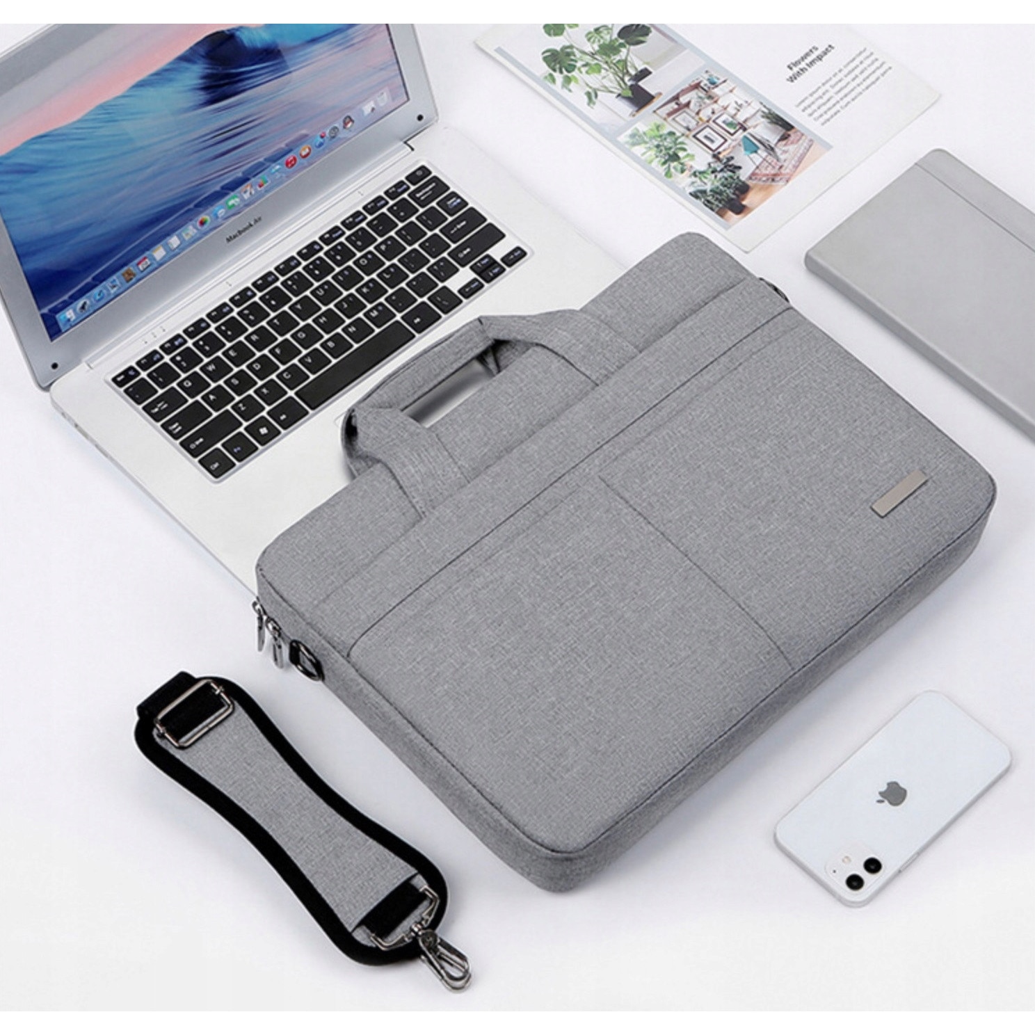 Geanta laptop EtuiTab, model travel case, waterproof, dimensiuni 41x30x7cm, culoare albastru inchis, pentru laptopuri de pana la 15,6"