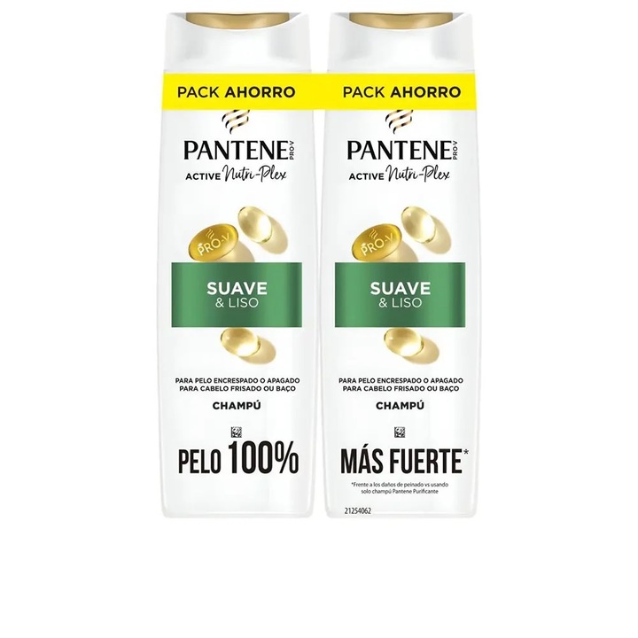 Комплект шампоан против наелектризиране с възстановяващ ефект, Pantene SUAVE Y LISO, 2 x 325 мл