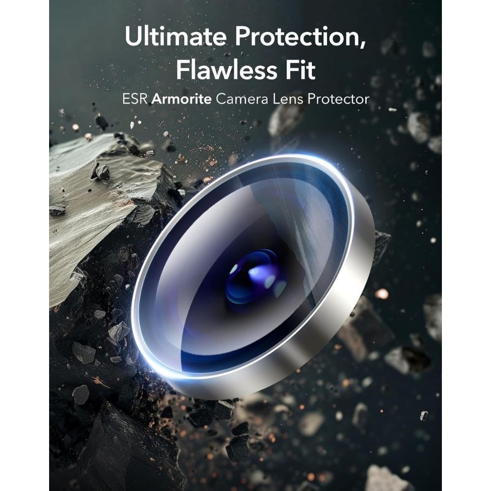 Folie camera foto AF+AR, G-Tech din sticla compatibil cu Apple iPhone 17 Pro Max, Full Cover, Anti Fog, Ultra Rezistenta, High Definition, Silver