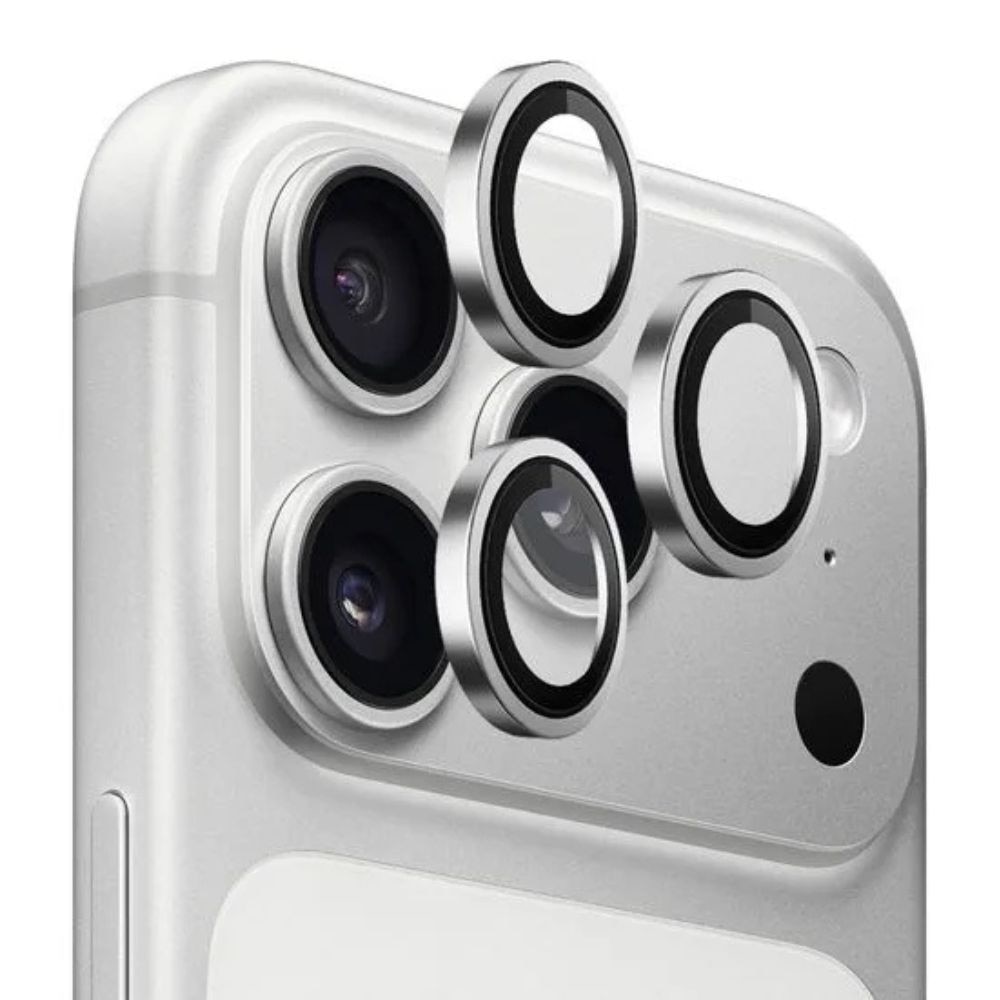 Folie camera foto AF+AR, G-Tech din sticla compatibil cu Apple iPhone 17 Pro Max, Full Cover, Anti Fog, Ultra Rezistenta, High Definition, Silver