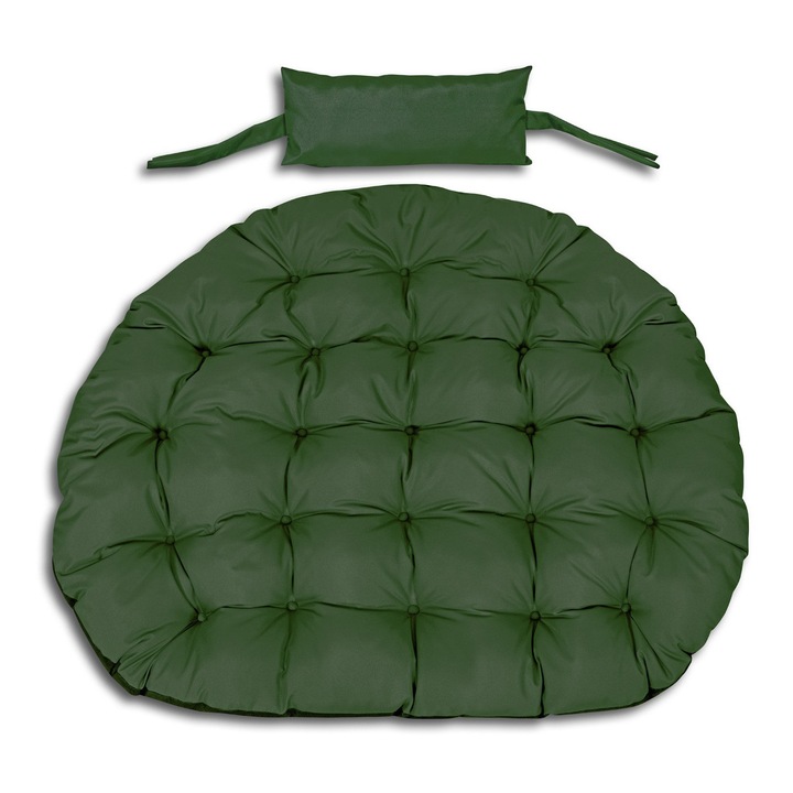 AIO FACTORY díszpárna "gólyafészek" típusú hintához, vízálló, zöld, 110x90cm, vastagság 13-15cm