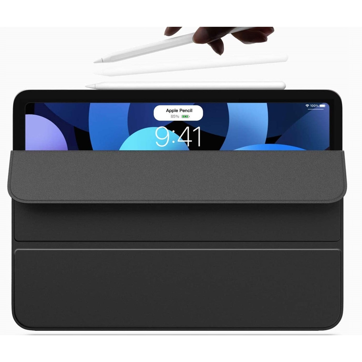 Husa tableta EtuiTab pentru Apple iPad Air 11 2024 / Air 4/5 10.9, ecologica, cu functie de suport, culoare neagra