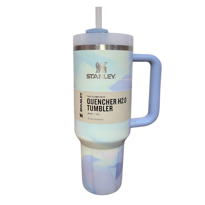 Termosz Stanley Quencher H2.0 Flowstate, 40oz/1180ml, tie dye kék