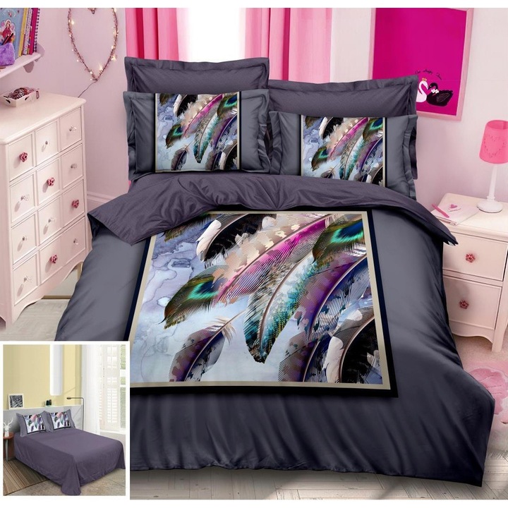 3D ágynemű huzat gumírozás nélkül, 6 darabos Madrid SD033