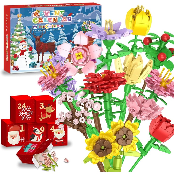 Set de constructie, buchet de blocuri de construit, multicolor