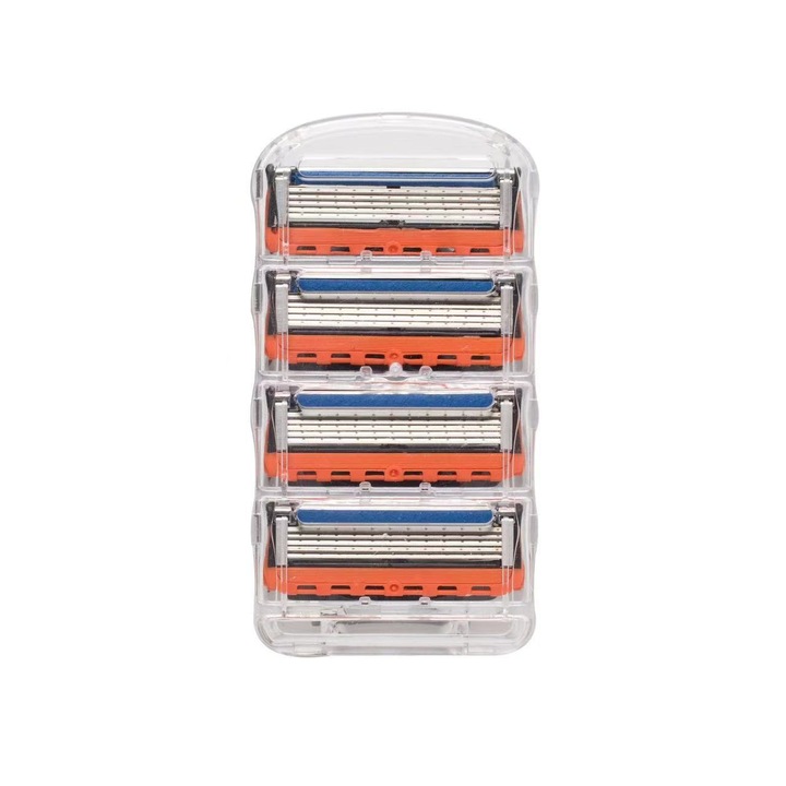 Accesorii aparate de ras electrice, 5 lame, set 4 capete, negru portocaliu, 28g
