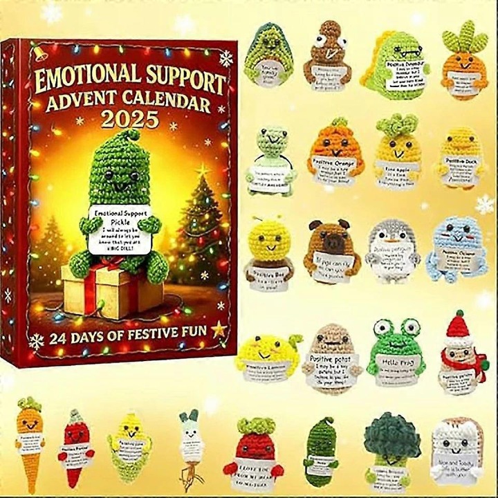 Calendar Advent 2025, suport emotional, 24 zile, multicolor, 24x30cm