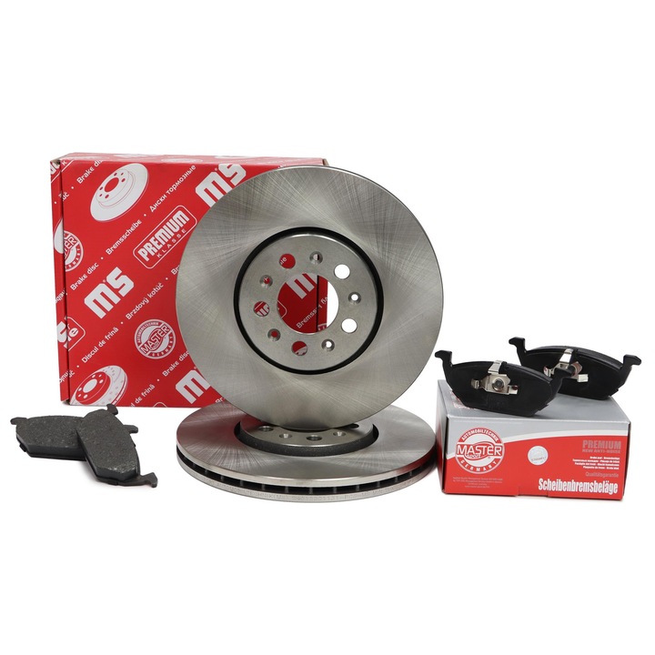 Master-Sport féktárcsa és fékbetét készlet, szellőző, 288x25mm, Audi A1, A3, Seat Ibiza, Skoda Fabia, VW Polo modellekhez