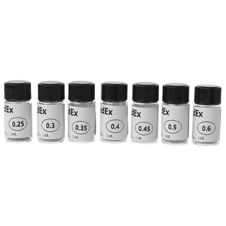 Комплект от 7 бутилки BGA Reballing 0.25-0.6mm, топчета за запояване, многоцветни
