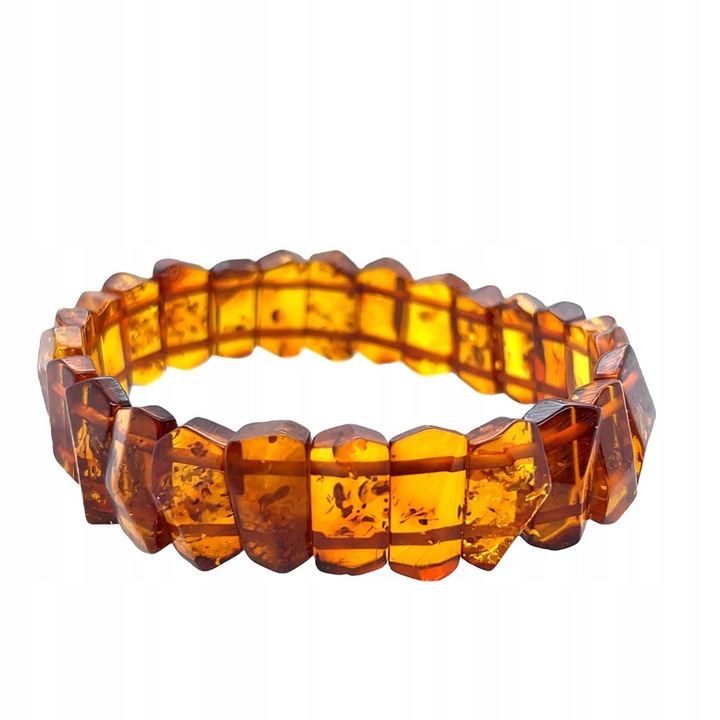 Bratara din Bursa de Baltica, segmentata, culoare chihlimbar, 18-19cm, set