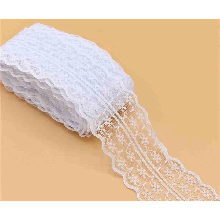 Nem elasztikus csipke, 4cm, 10m-es tekercs