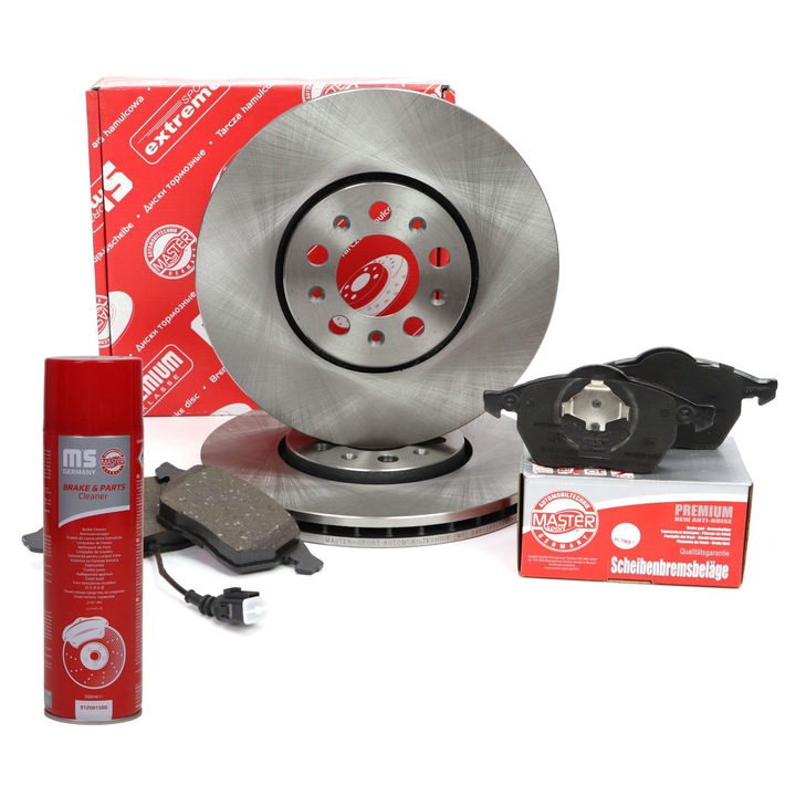 Master-Sport féktárcsa és fékbetét készlet, szellőző, 288x34.5mm, 5 furat, Audi A3, Seat Leon, Skoda Octavia, VW Golf modellekhez