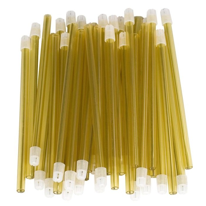 Aspirator saliva Pluss, 15 cm, galben, set 100 bucati