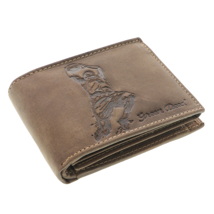 Portofel Baschetbalist piele naturala maro