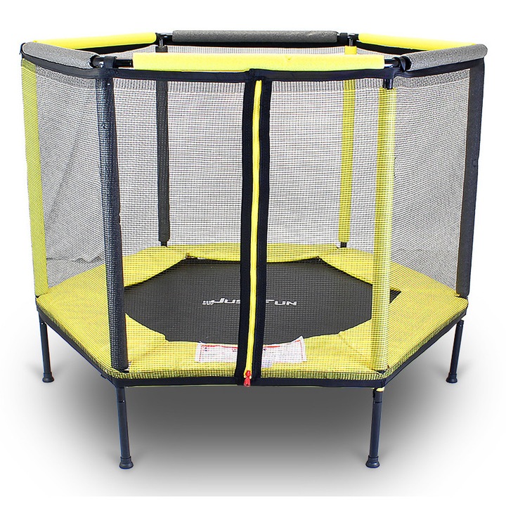 Батут, Just Fun 140см жълт, за закрито и открито