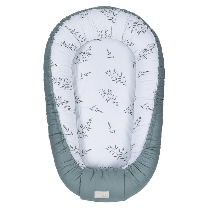 Cocon pentru Bebelusi Ander LEAVES SAGE, 100% Bumbac, 85x50cm