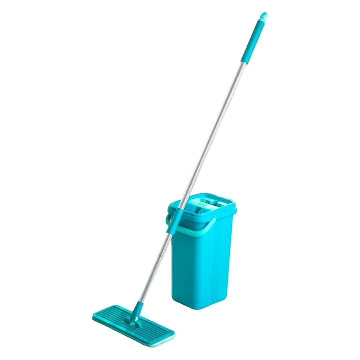 Set Mop cu Galeata Motek Premium, Microfibra 100%, Cuve Separate, 12L, 24x20x40cm