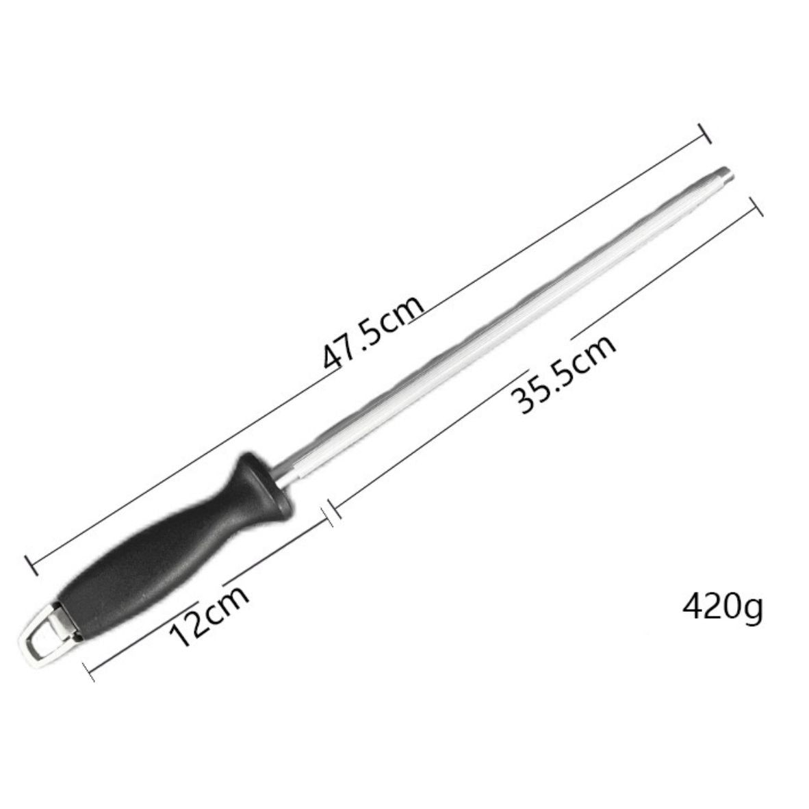Ascuțitor Manual pentru Cuțite – Bară Oțel 35.5 cm, Mâner Antialunecare, 47.5 cm