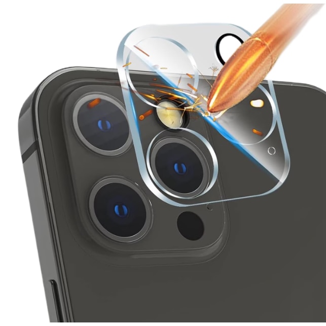 Folie de protectie Camera compatibila cu iPhone 16 Pro / Pro Max, Sticla Securizata, Protectie antisoc, Transparent