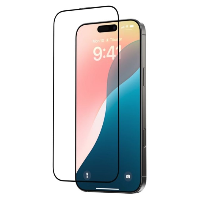 Folie sticla MatTech, Compatibila cu iPhone 16 Pro Max, Lipire pe Toata Suprafata, 9H Protection Technology, Claritate Premium Full HD, Full Glue, Margini Negre
