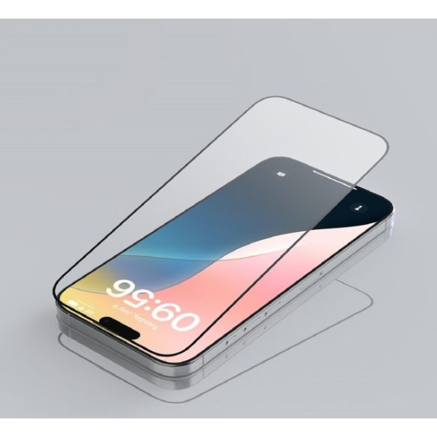 Folie sticla MatTech, Compatibila cu iPhone 16 Pro Max, Lipire pe Toata Suprafata, 9H Protection Technology, Claritate Premium Full HD, Full Glue, Margini Negre