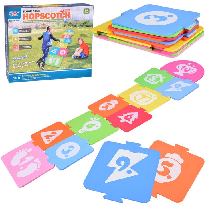 Covoras puzzle din spuma pentru copii Jokomisiada, model Sotron multicolor