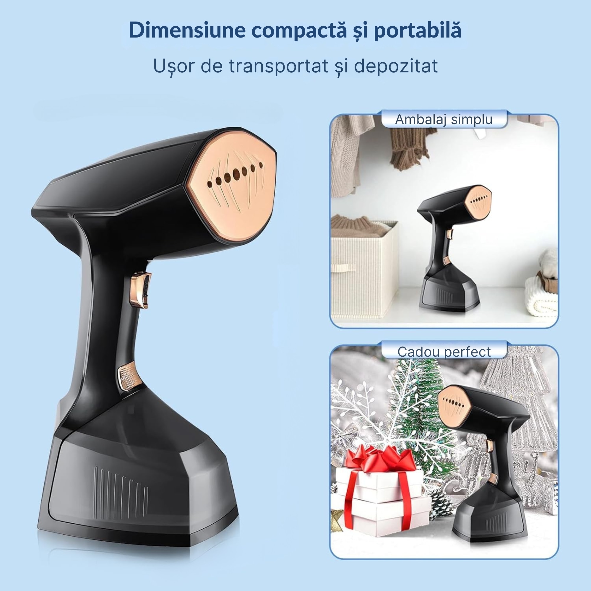 Aparat de calcat cu abur VarioShop®, 2000W, 3 moduri abur, 360ml, portabil