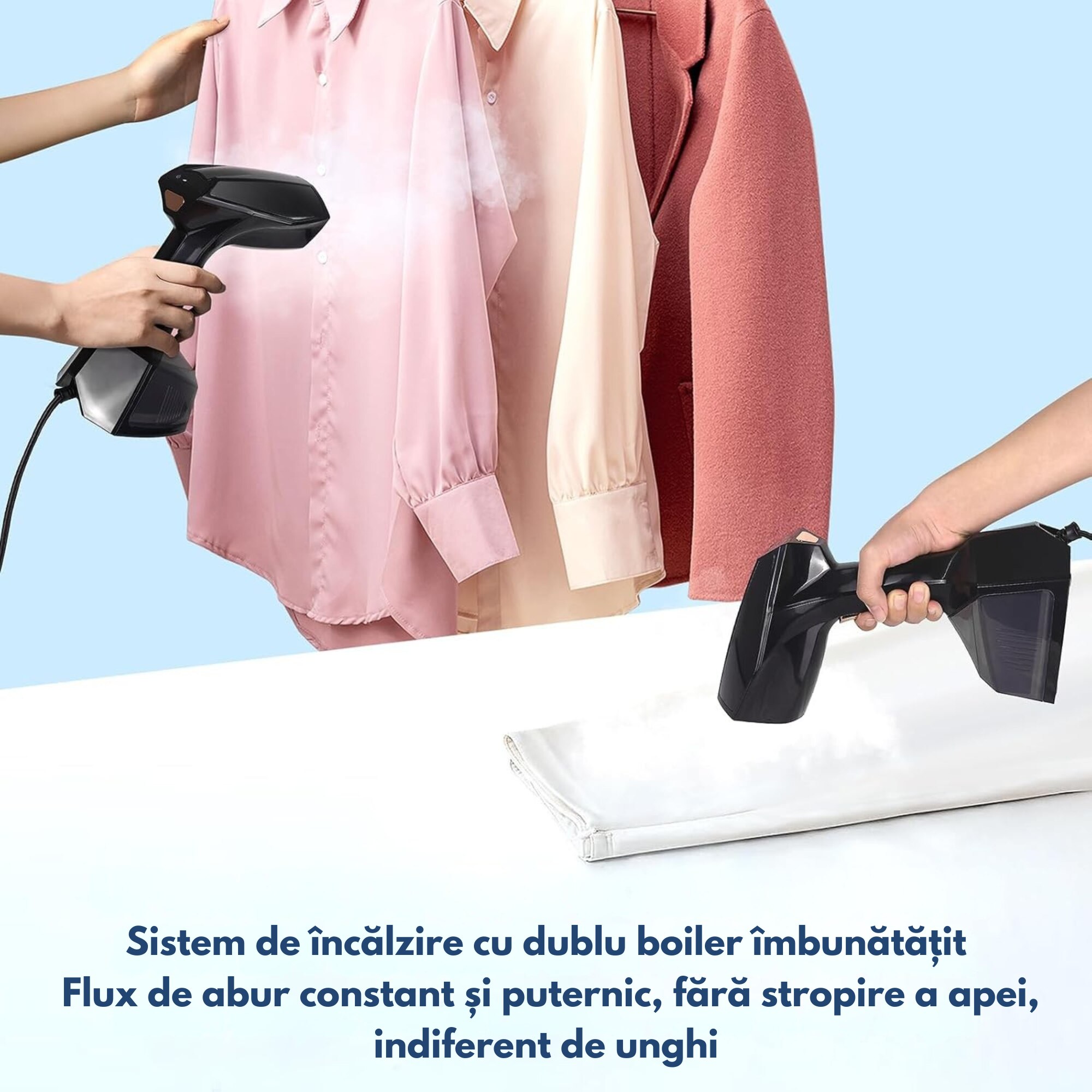 Aparat de calcat cu abur VarioShop®, 2000W, 3 moduri abur, 360ml, portabil